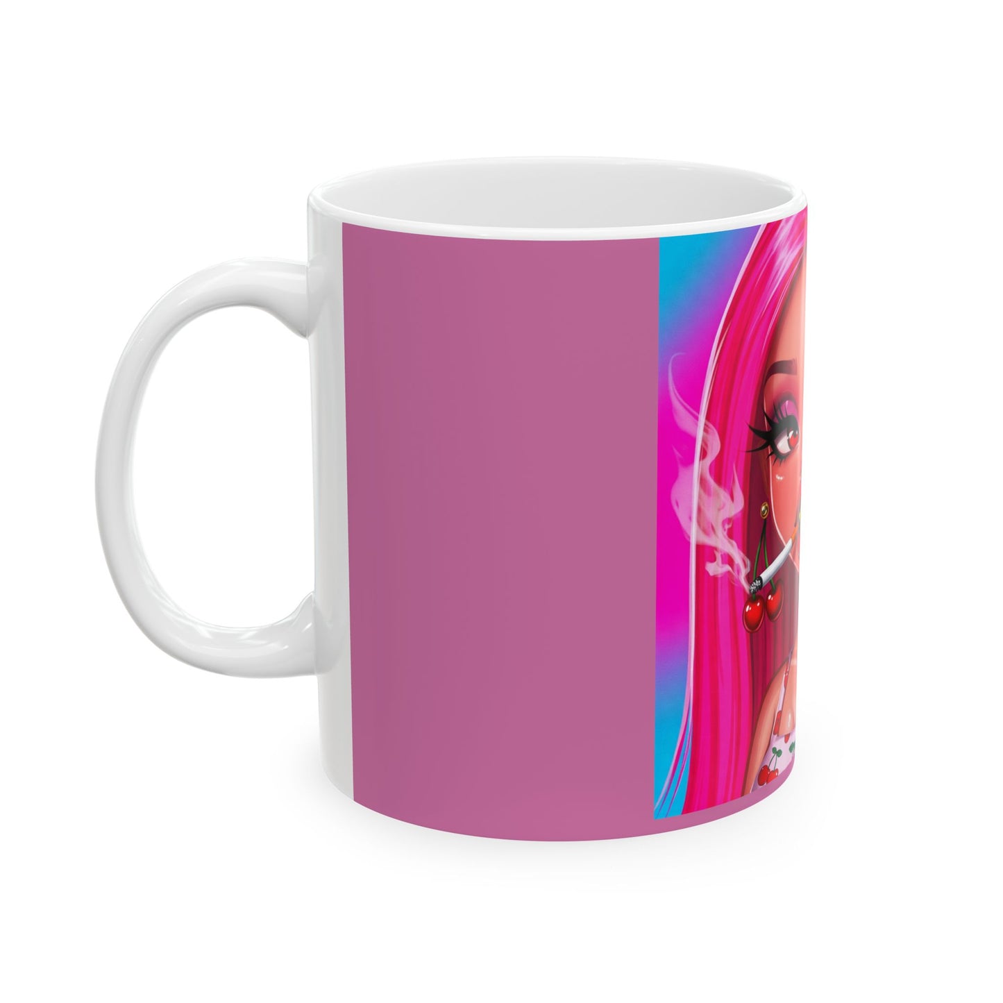 Trendy Cartoon Cherry Sour Ceramic Mug - Fun 11oz and 15oz Drinkware